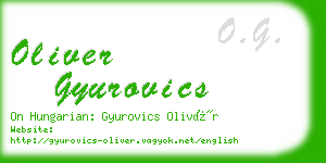 oliver gyurovics business card